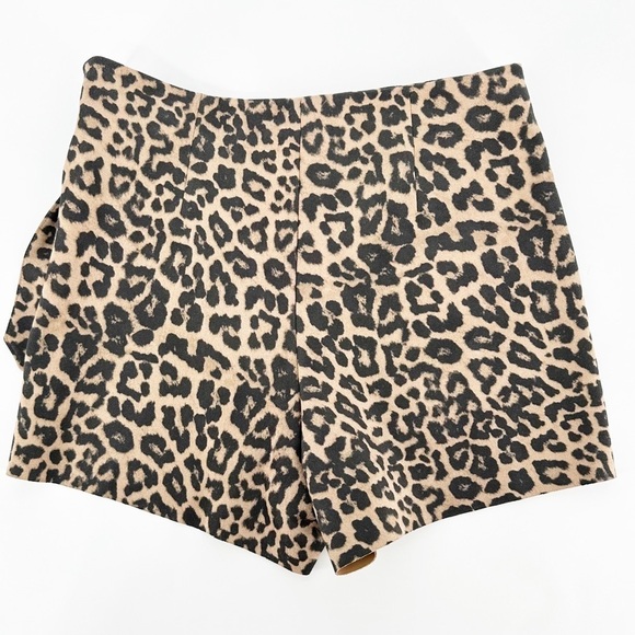 NWT ZARA CHEETAH SIDE TIE SKORT SKIRT MEDIUM BROWN - Picture 4 of 7